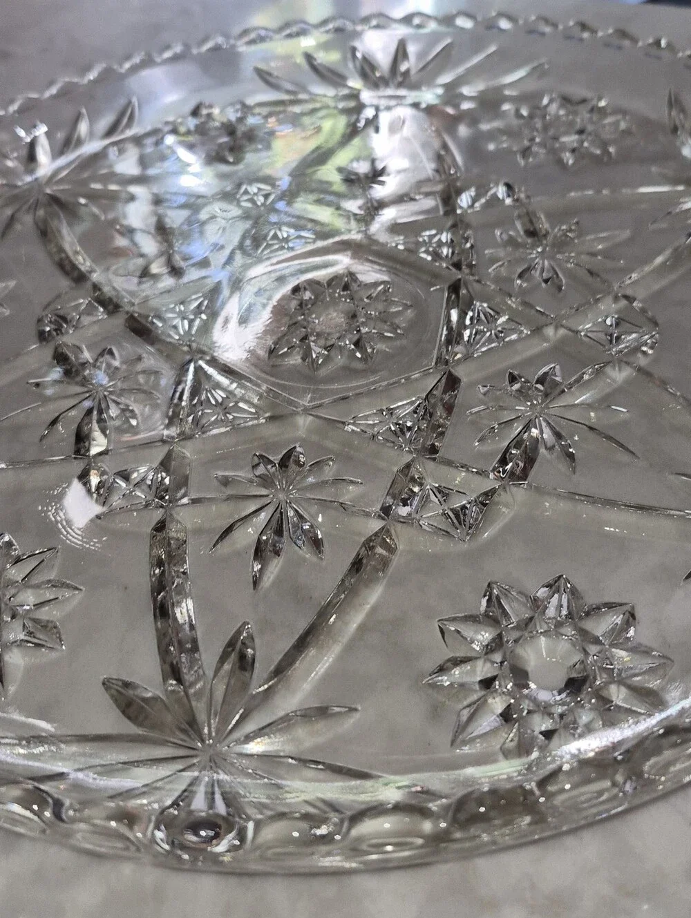 Vintage Anchor Hocking Early American Prescut (EAPC) clear glass Plate/Tray,1960